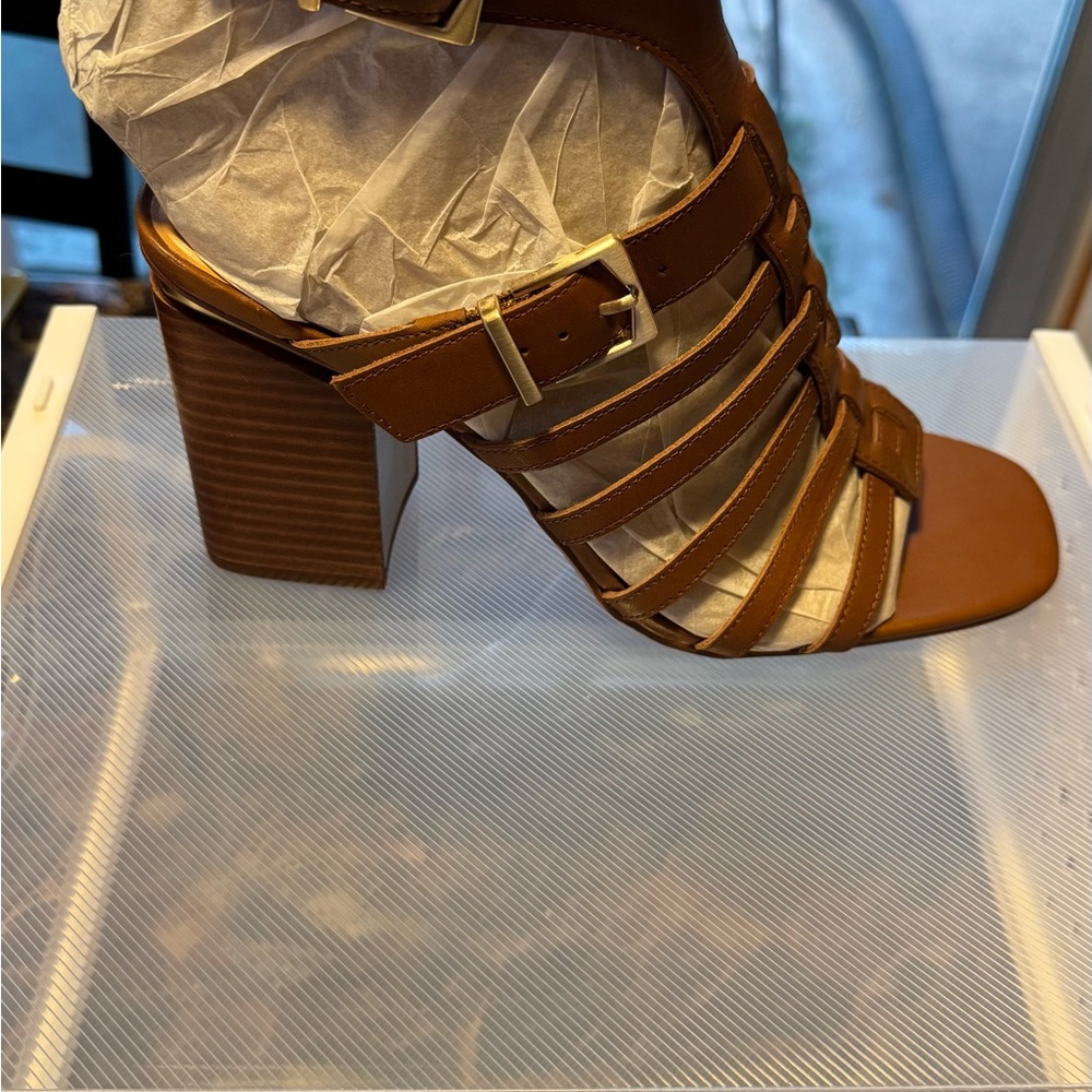 Vince Camuto Tan Strappy Block Heel Sandals